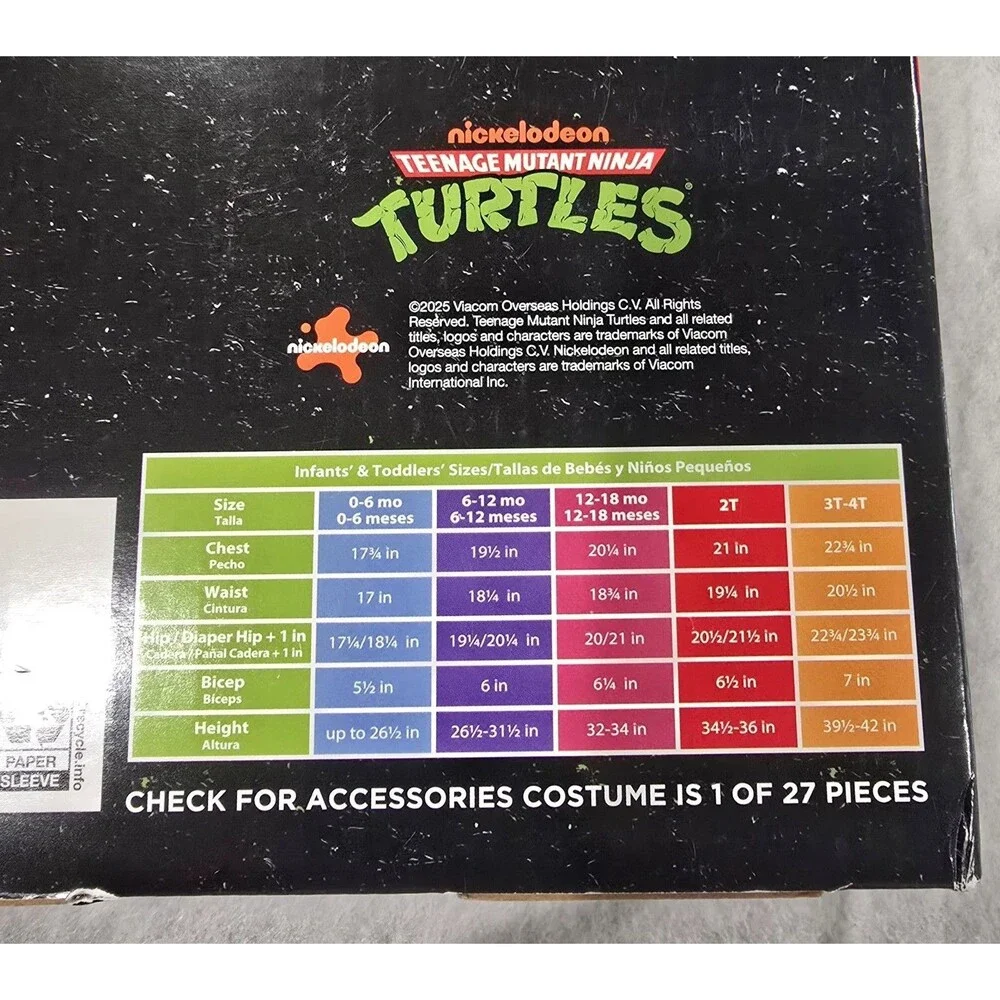 Teenage Mutant Ninja Turtles 4-in-1 Halloween Costume for Toddler 2T by Rubies - Picture 4 of 14
